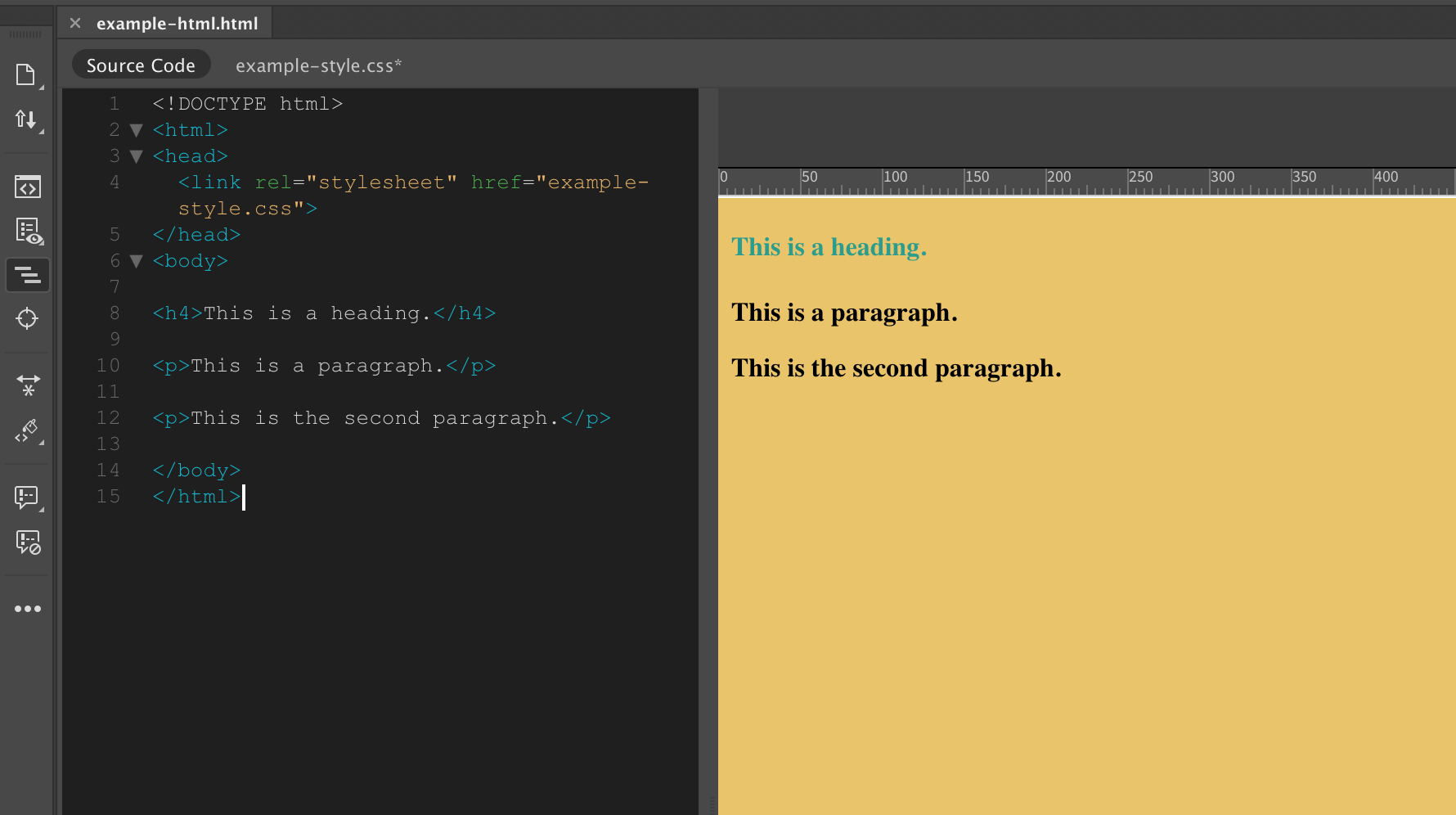 Example CSS stylesheet
