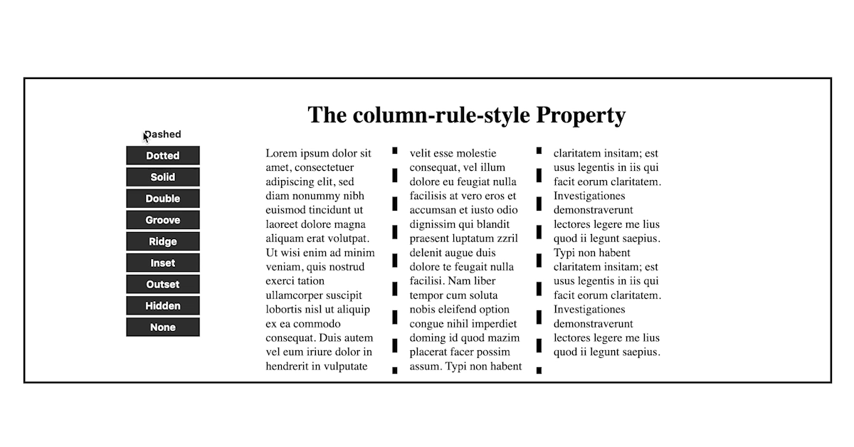 CSS column-rule-style Property