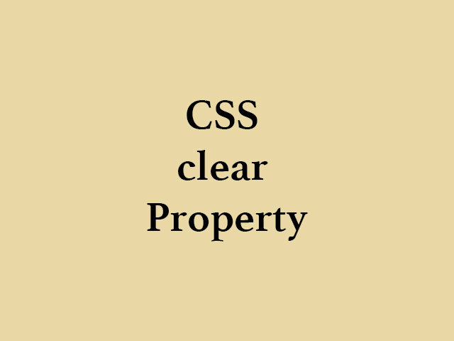 CSS clear Property