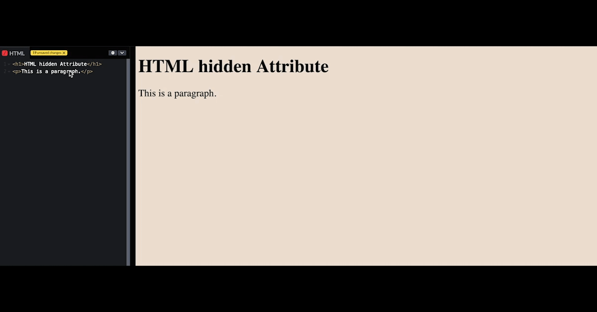 HTML hidden Attribute