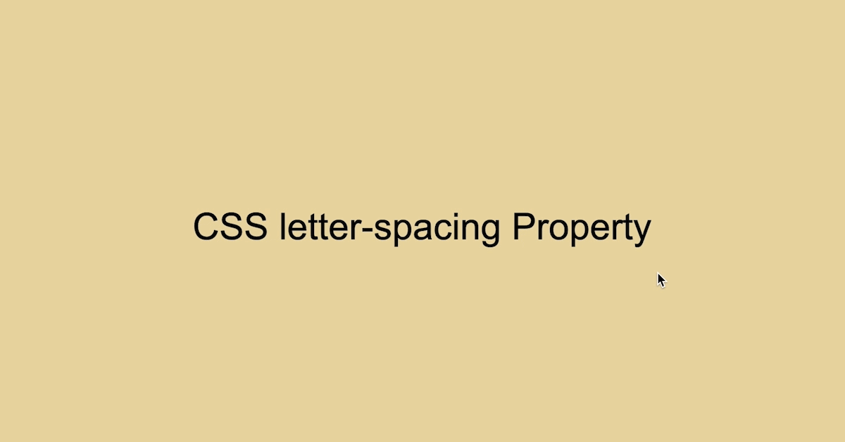 CSS letter-spacing Property