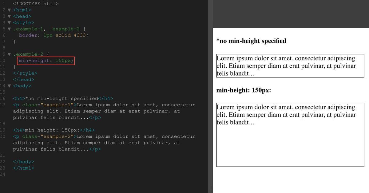 CSS min-height Property